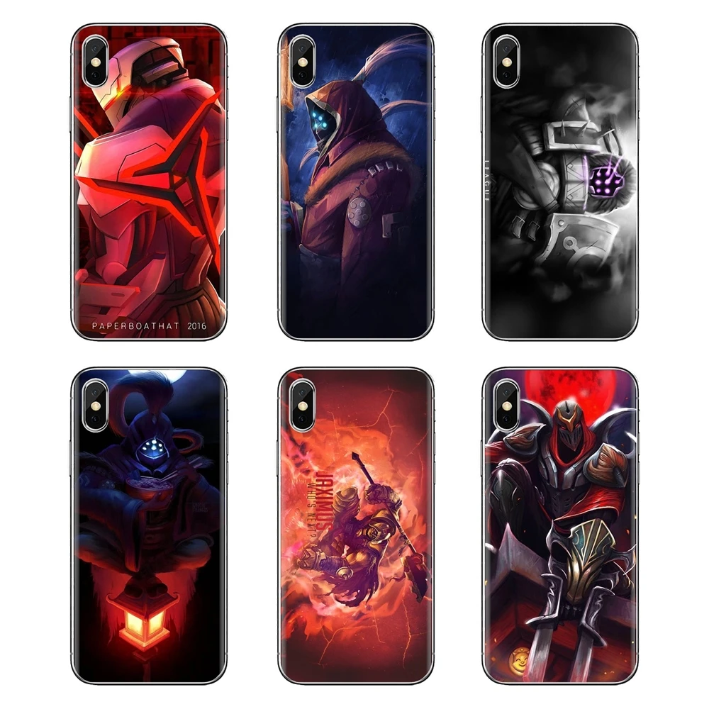 Чехол из ТПУ для iPhone XS Max XR X 4 4s 5 5S 5C SE 6 6S 7 8 Plus samsung Galaxy J1 J3 J5 J7 A3 A5 Jax Zed Shadows League of Legends |