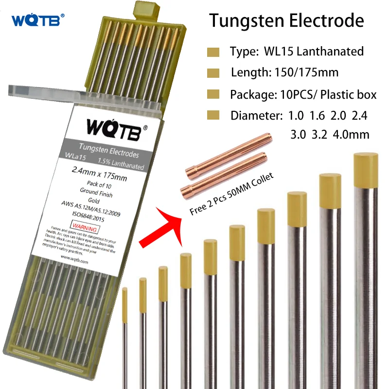 2 Lanthanated Tungsten Rods Wl15 Wl20 Tungsten Electrode 1.0 1.6 2.0 2