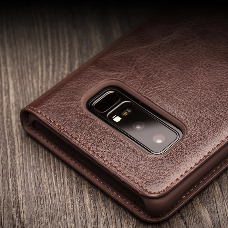 QIALINO, Роскошный Ретро кошелек, чехол s для samsung Galaxy Note, 9/8, натуральная кожа, откидная крышка, слот для карт, для Galaxy Note 8, чехол, крышка