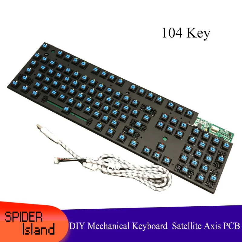 

New Customized DIY Mechanical Keyboard Plate satellite Axis 104 Key PCB Green Axis Fish 108 Keys LED Background DIY Keyboard PCB