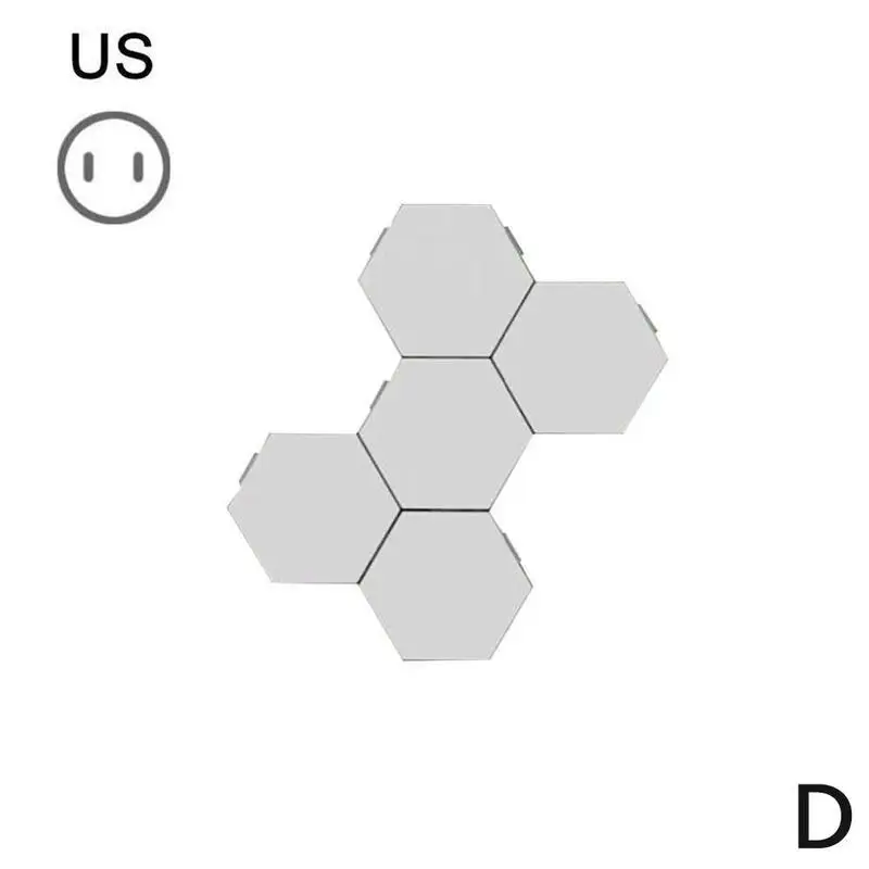 3 шт. светодиодный модульный чувствительный светильник, шестигранные лампы, Ночной светильник, магнитная Квантовая лампа, креативное украшение, настенный светильник - Испускаемый цвет: D