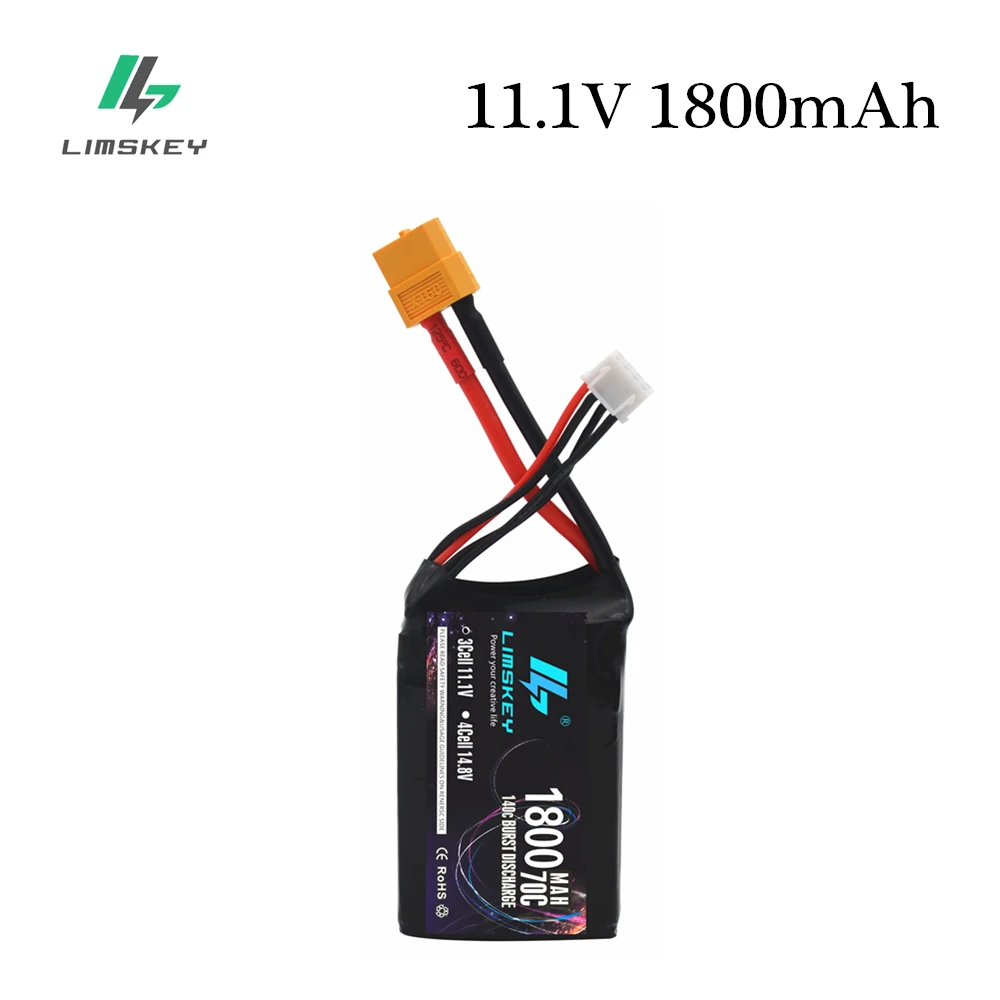 Аккумуляторная батарея Limskey 11 1 В 1800 мАч 70C max 140C 3S lipo для QAV250 H210 LS180 FPV гоночного