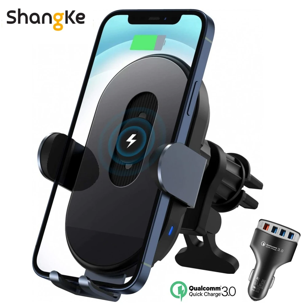 US $30.42 Wireless Car Charger15W Qi Fast Charging Car Phone Mount AutoClamping Air Vent Phone Holder Compatible With IPhone 12 11 XS XR