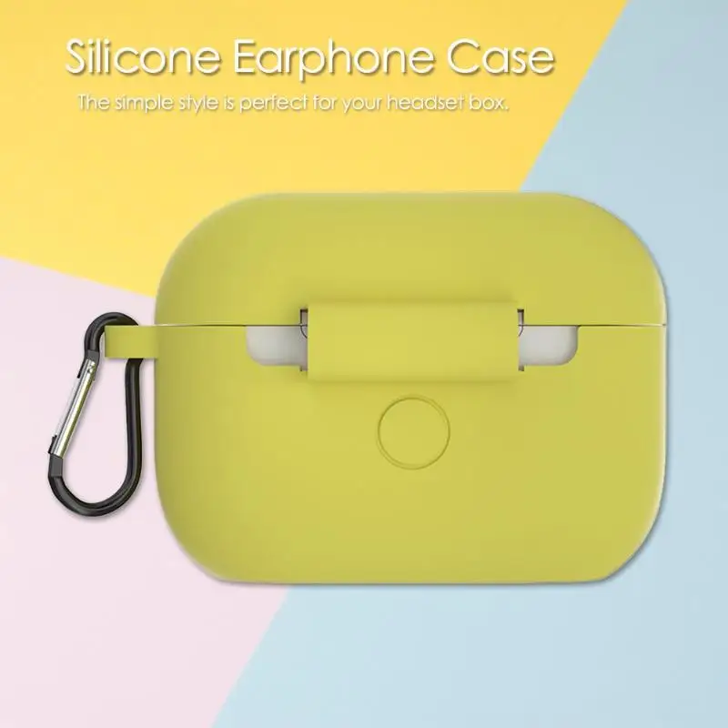 Силиконовый Bluetooth чехол для наушников Защитный чехол коробка с карабином предотвращает потерю и царапины идеально подходит для Apple Airpods Pro