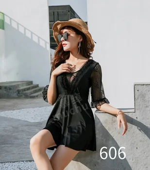 

Bohemia Swimdress 2020 Beach Dress Swimsuit black Summer Dress Shade lattice Cover Up dress Skirt Swimwear Robe Plaid Skirt