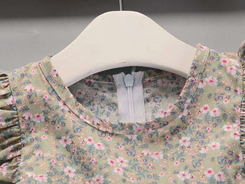 Girls Summer New Dress Flower Floral Pattern Baby Cotton Girl Dress Princess