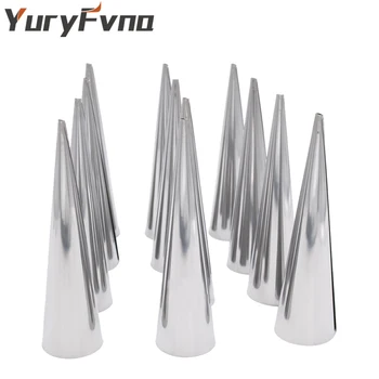 

YuryFvna Set of 15 Cream Horn Mold Stainless Steel Conical Tube Cone Pastry Mould Roll Horn Mold Pastry Horn Mould Baking Tools