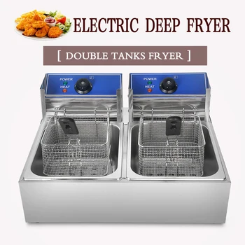 

Electric 16L Deep Fryers Potato Chips Chicken Meat Oil Frying Grill Stainless Steel Basket Household Commercial Frying Machine