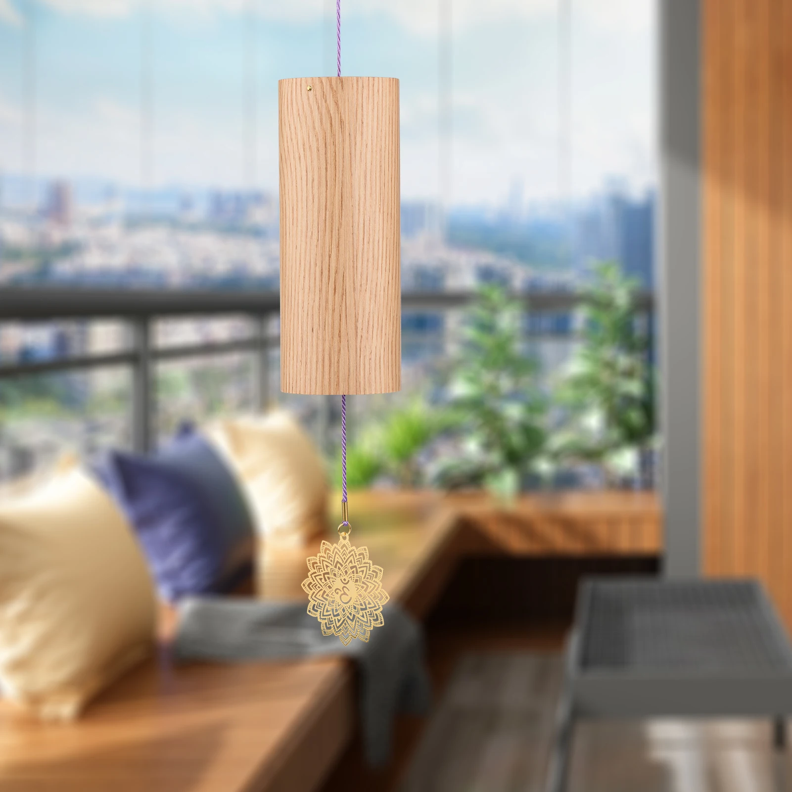 Natural Bamboo Wind Chimes Meditation Chakra Chimes Windbell for Outdoor Garden Patio Home Decoration Zen Meditation Relaxation