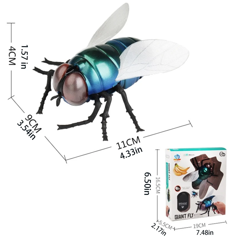 Electric Fake Flies Toy Simulation Insect Crawling Remote Control Flies Party Favors Birthday Gifts for Kids Boys Girls 6
