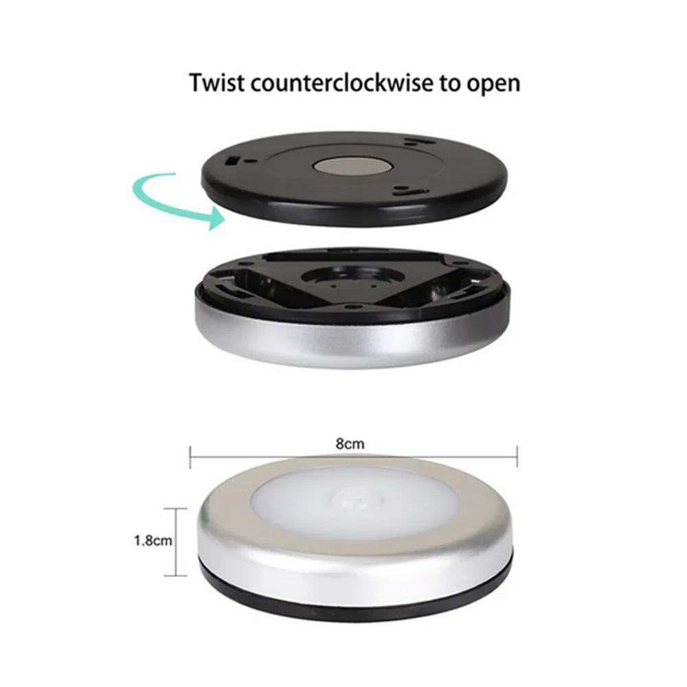 PIR датчик движения 6 светодиодный светильник для шкафа s кухня спальня светильник в шкаф Беспроводной магнитный коридор лестничный светильник Крытый ночник
