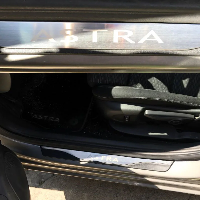 

For Car-Styling Accessories Opel Vauxhall Astra Door Sill Scuff Plates Stainless Steel Protector Car Sticker Styling 2010-2018