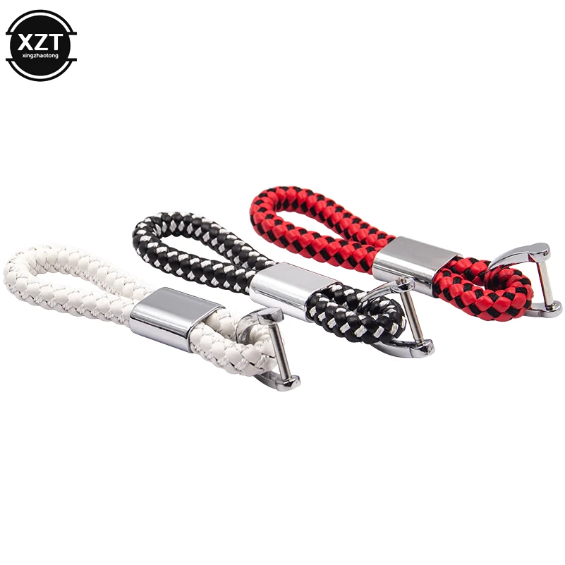 Leather Rope Keychain Hand Woven Horseshoe Buckle Key Ring - Temu