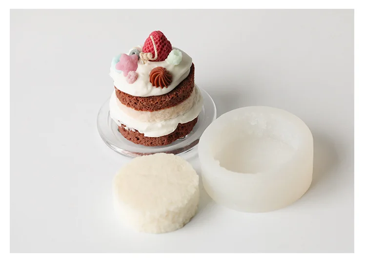 Creative Simulation Fluffy Cake Pastry Dessert Bread Silicone Mold Baking Mousse Chocolate Aroma Candle Mold