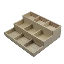 

Cosmetic Storage Box Wooden Makeup Organizer Desktop Sundries Storage Case