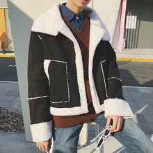 Осенняя мода, мужские кожаные куртки, Зимние Повседневные теплые пальто, толстая Мужская Меховая куртка, меховое пальто