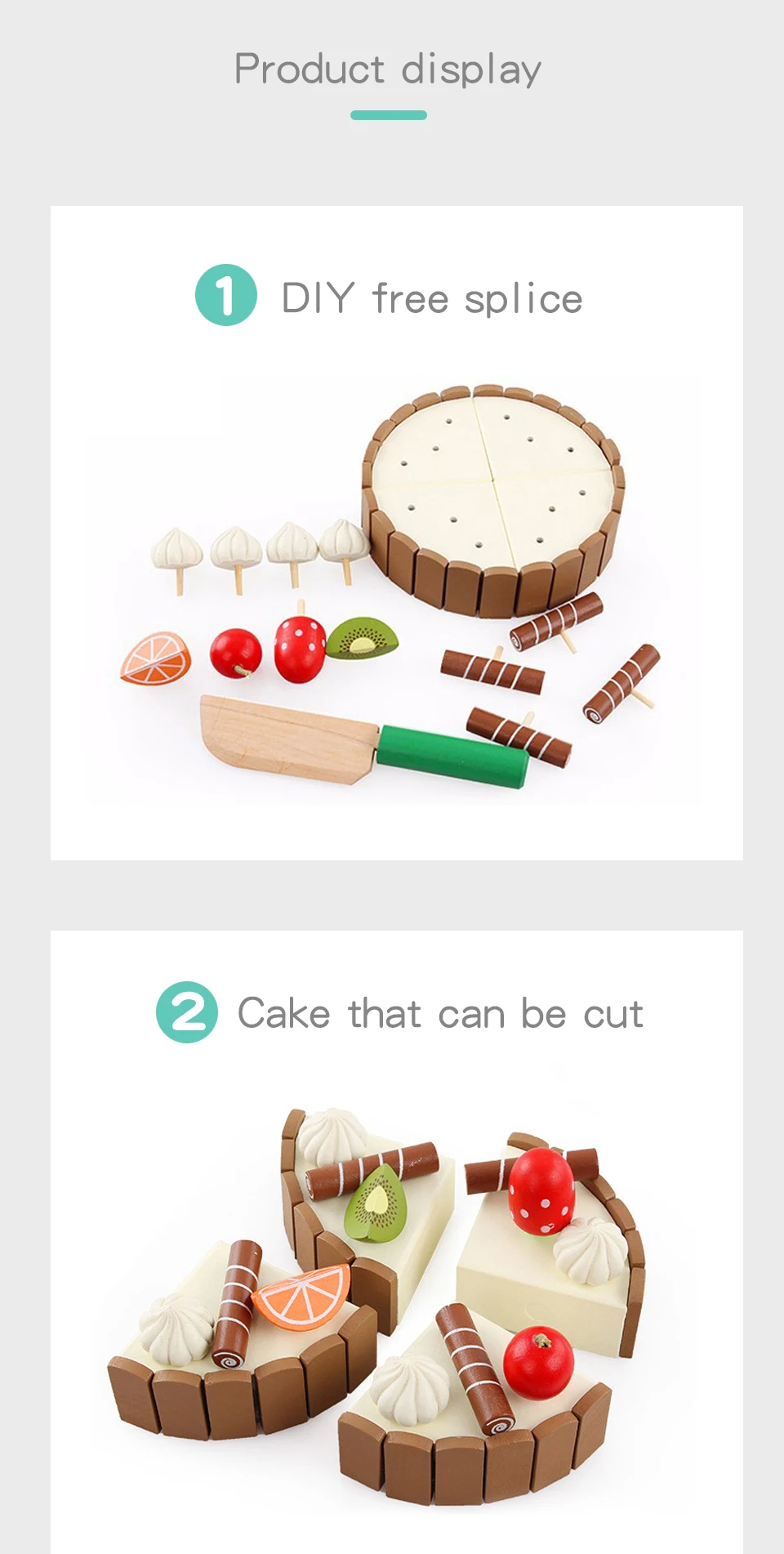 Ruizhi Мини Магнитный торт ко дню рождения дети Моделирование еда игровой дом режущие игрушки деревянные Обучающие игрушки Монтессори RZ1136