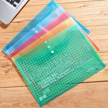

1 pcs Business Clear Grid Button School A4 PVC File Bag Folder