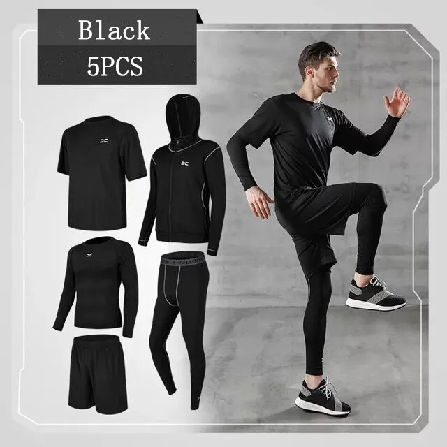 5 шт., мужской спортивный костюм, спортивный комплект, мужской костюм для фитнеса, баскетбола, одежда для спортзала, тренировочная одежда для тренировок, уличная одежда, спортивная одежда для бега, йоги