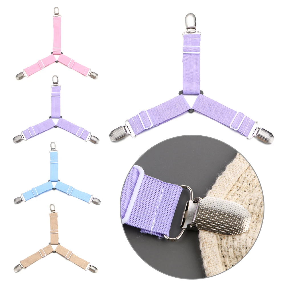 Hot Adjustable Bed Sheets Buckle Mattress Clip Bedclip Elastic Belt Fastener Bedding Holder Non-slip Straps Grippers Quilt Fixer