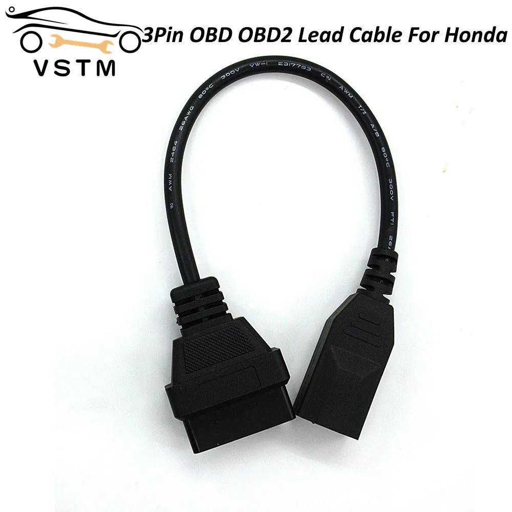 2021 Best Price OBD 2 Cable For Honda 3pin OBD1 Adapter OBD2 OBDII for 3 pin to 16 Connector | Автомобили и мотоциклы