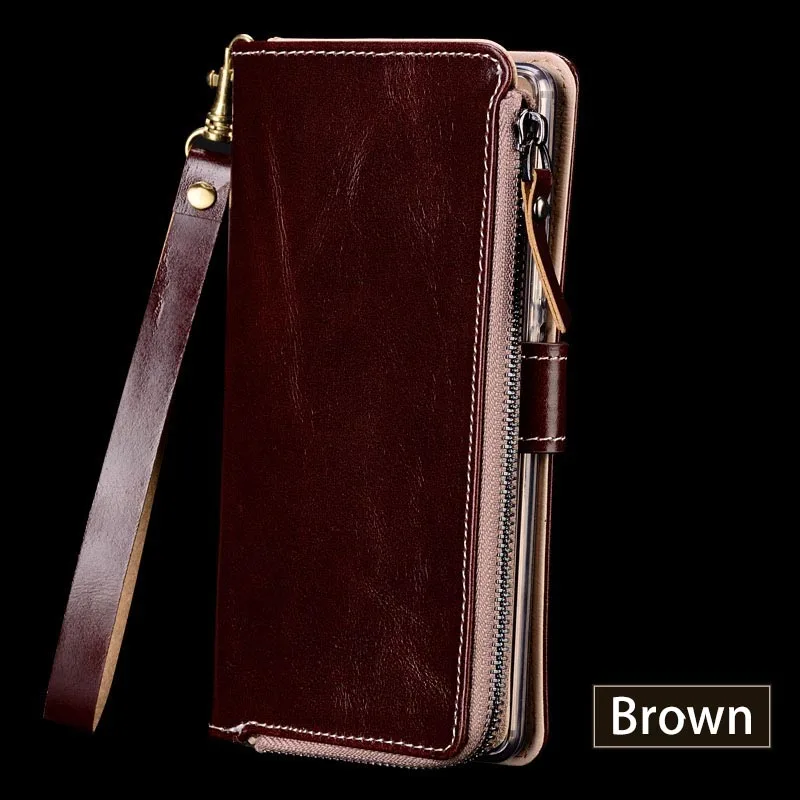 Flip Case For Samsung S6 S7 edge S8 S9 S10 Plus A20 A30 A50 A70 Wallet Phone Bag For Note 8 9 10 A5 A7 A8 J5 J7 Purse - Цвет: Brown