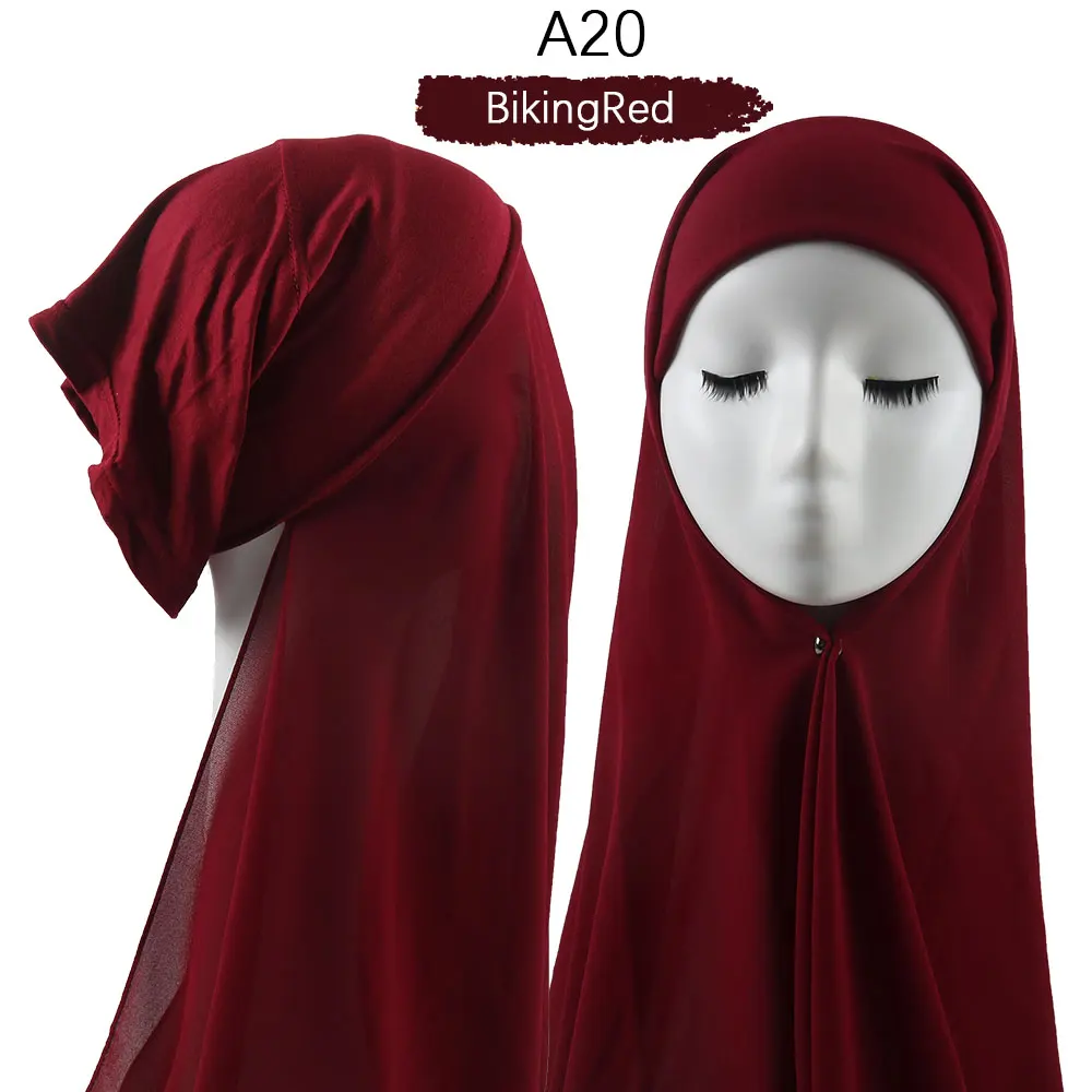 Women Muslim Instant Chiffon Hijab With Cap Underscarf Bonnet HIjabs  Scarf Islam Headscarf Headwrap Turbante
