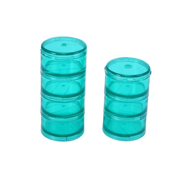 

1 Set Pill Box Organizer Portable Cylindrical Medicine Box Plastic 7 Grids Combination Storage Box Pill Organizer Container