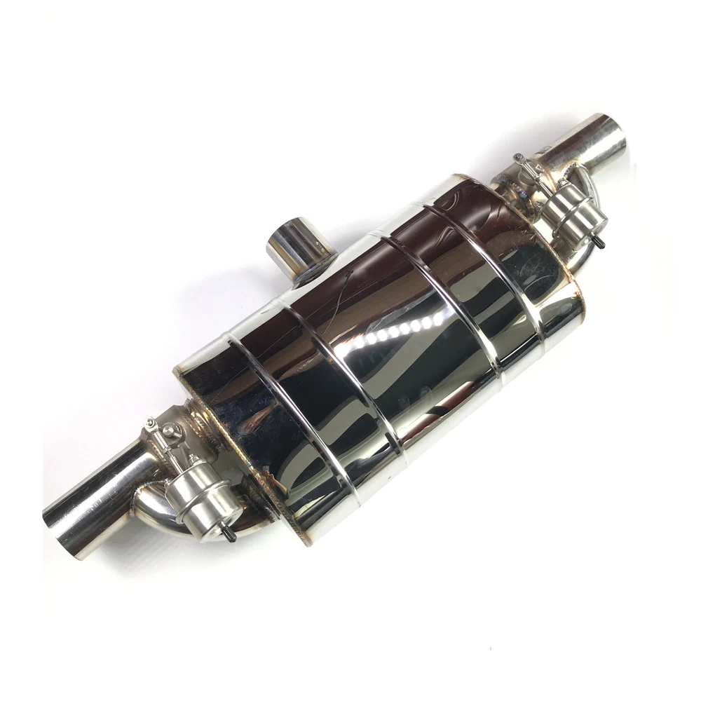 배기 리모컨 T 스타일 밸브 머플러, 1 입구-2 출구, 2 밸브, 스테인레스 스틸 범용 51, 63, 76mm 진공 펌프