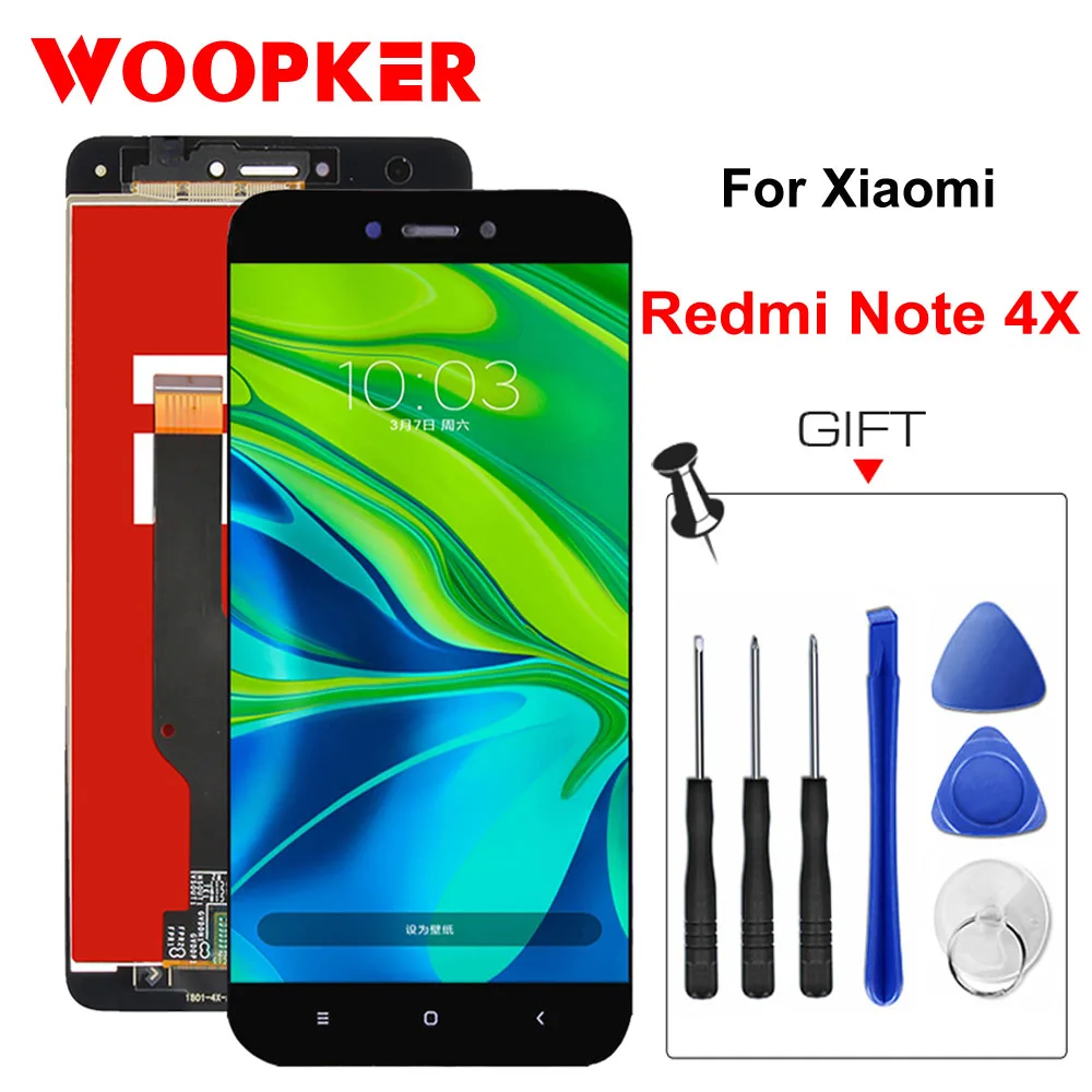 ЖК дисплей для Xiaomi Redmi Note 4X сенсорный экран дигитайзер замена / 4 5 дюйма|Экраны