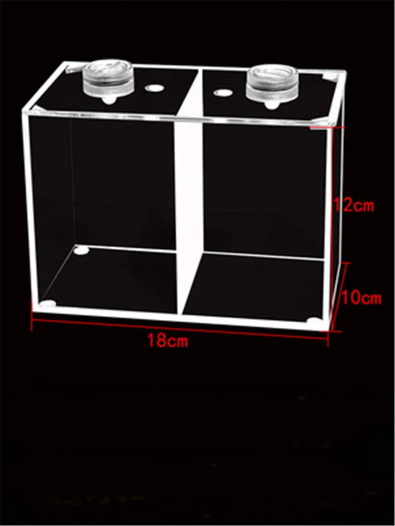 Двойной отсек акриловая открытые аквариумы мини настольный аквариум с светодиодный имитация водное растение