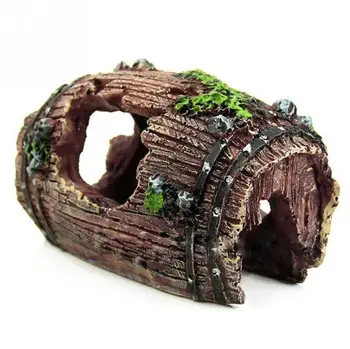 

1 Piece Resin Aquarium Ornaments Decorations Artificial Barrel Cave Landscaping Accessories For Fish Tank Aquarium Decoration