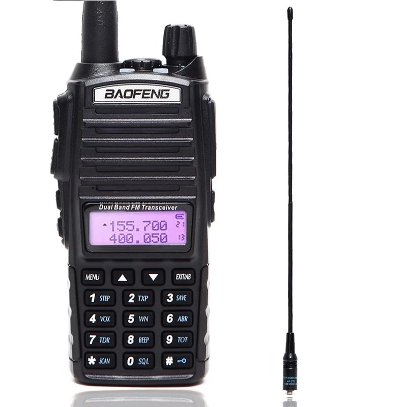 BaoFeng UV-82 5 Вт рация Двухдиапазонная BaoFeng UV82 radio128CH фонарик двойной дисплей двойные часы для HAM Ham двухстороннее радио - Цвет: add 771 antenna