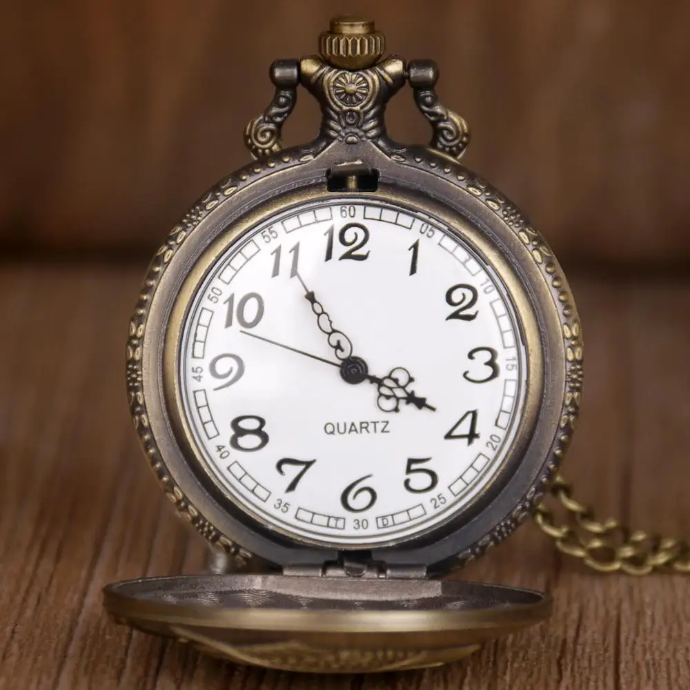 Лидер продаж античный цельный череп кварцевые карманные часы Винтаж ожерелье Кулон Арабский номер Детская цепочка для мужчин и женщин TD2006
