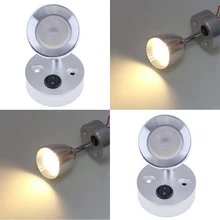 2 шт морской Лодка RV светодиодный светильник для чтения лампа для прикроватного настенного крепления-12 V 3W 3000 K-Серебристый