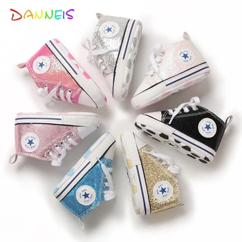 Shiny Upper Baby Shoes Moccasins Soft Sole Infant Girls Boys Sports Shoes Toddlers First Walkers 2020 Newborn Baby Prewalkers 1