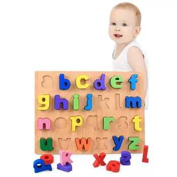 

Kids Puzzle Toys Wooden Number Figure Alphabet Early Education Puzzle Building Blocks Toy For Children Kids