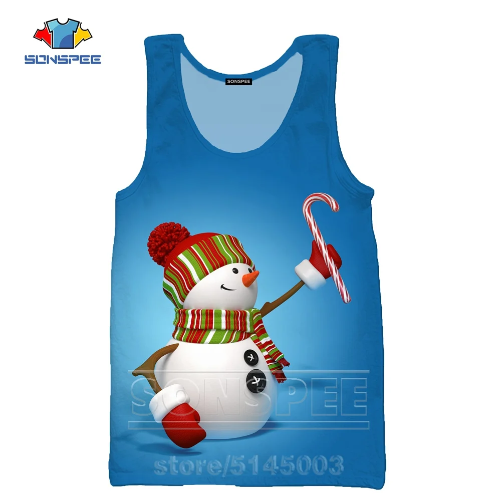 Рождественский жилет, модная мужская и женская толстовка с надписью «Trump», 3D принт снеговика, уличный Топ без рукавов, Забавный пуловер в стиле хип-хоп, C083 - Цвет: 16