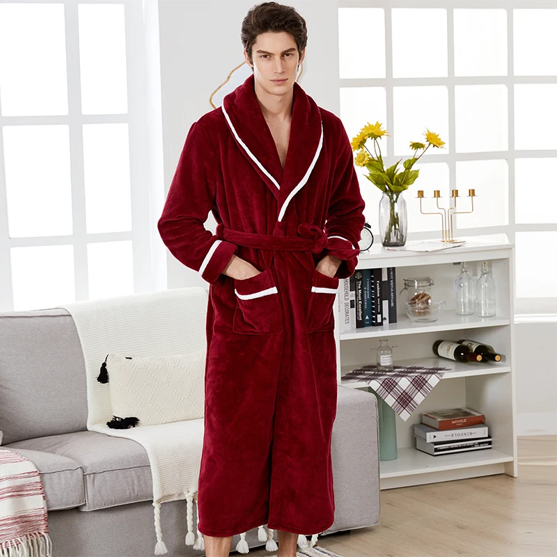 2019 Tmall Brand Men Women Winter Robe Comfortable Soft Warm Long Bathrobes Male Home Velvet Couple Dressing Gown Plus Size 2019 Tmall Brand Men Women Winter Robe Comfortable Soft Warm Long Bathrobes Male Home Velvet Couple Dressing Gown Plus Size