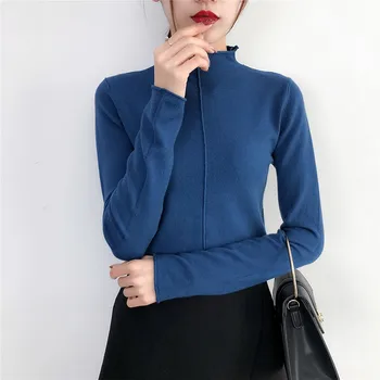 

Solid Color Sweater Women Winter Turtleneck Female Sweaters Soft Skinny Basic Pullovers Tops Long Sleeve Sweater Female Tops