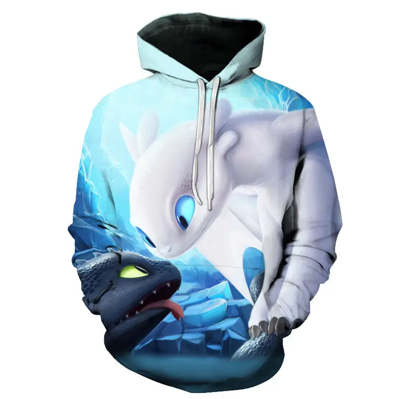 

Hot Movie How To Train Your Dragon Hoodies Male Hip Hop Anime Sweatshirts 3D Print Lovely Toothless Pullovers Funny Unisex Hoody