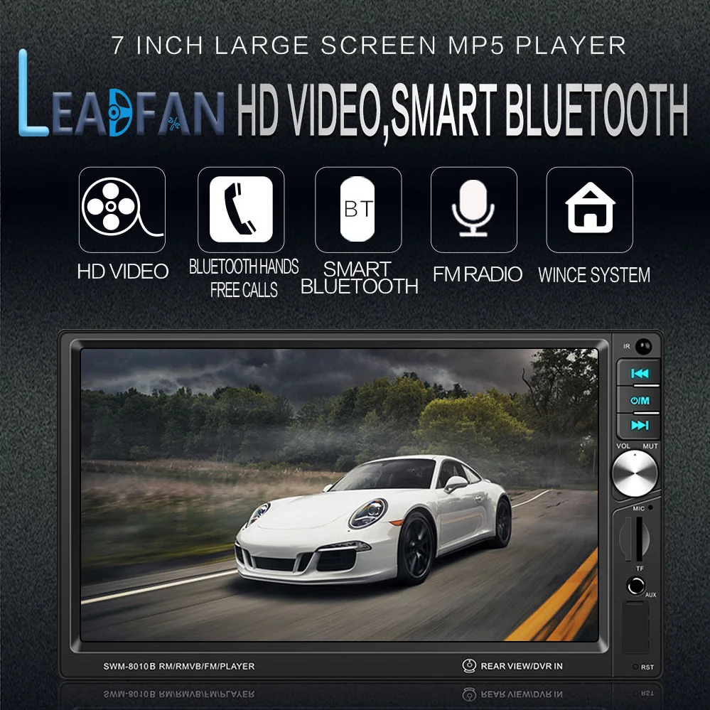 Leadfan 2 din автомобильное радио Bluetooth мультимедийный плеер HD 7 &quotАвторадио с