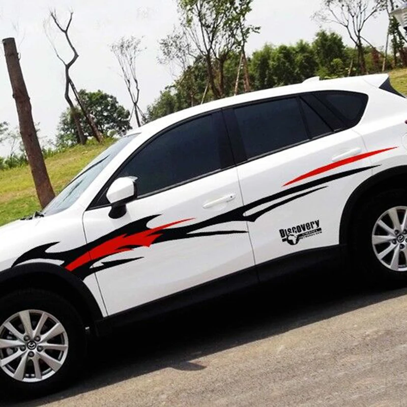 

Flame Totem Car Full Body Waist Two Sides Stickers Vinyl Decal Paste Nice