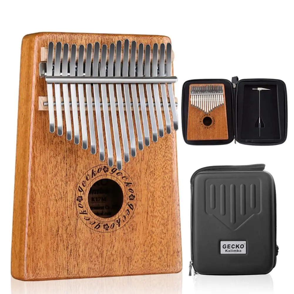 

Yfashion 17 Key Kalimba Finger Thumb Piano Mahogany Wood Mbira Keyborad Instrument with Carry Bag Tuning Hammer Stickers