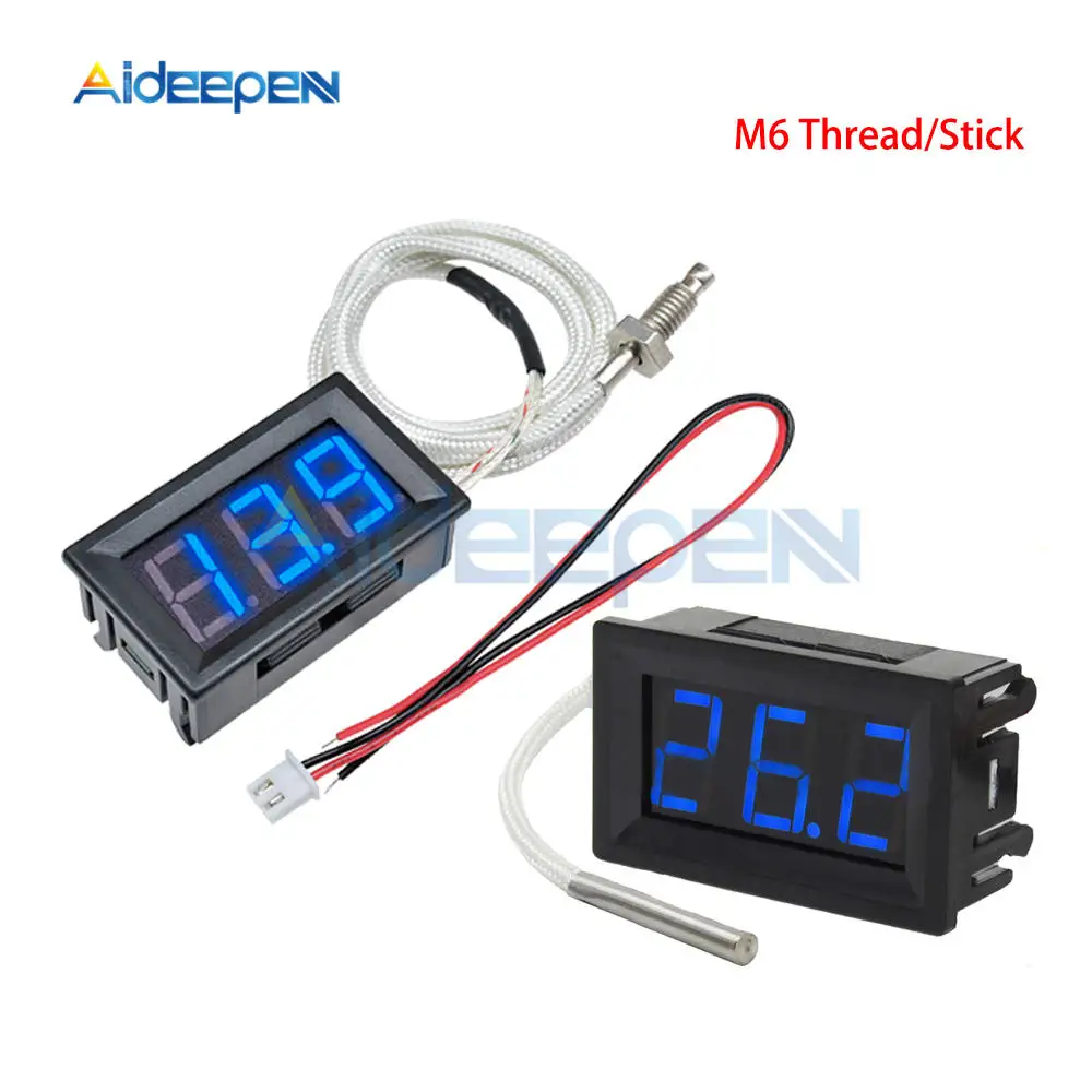 DC 12V XH-B310 светодиодный цифровой дисплей K-type термометр измеритель температуры M6 резьба/палка измерительный прибор для термопары-30~ 800C термограф