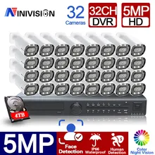 

NINIVISION HD H.265+ 32CH 5MP DVR security AHD Camera System 5MP Waterproof Color Nigh Vision CCTV Video Surveillance Camera kit