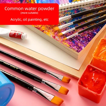 

Boglino long pole nylon hair long pole flat head brush 6 sets of water chalk color pen acrylic gouache pen art special professio