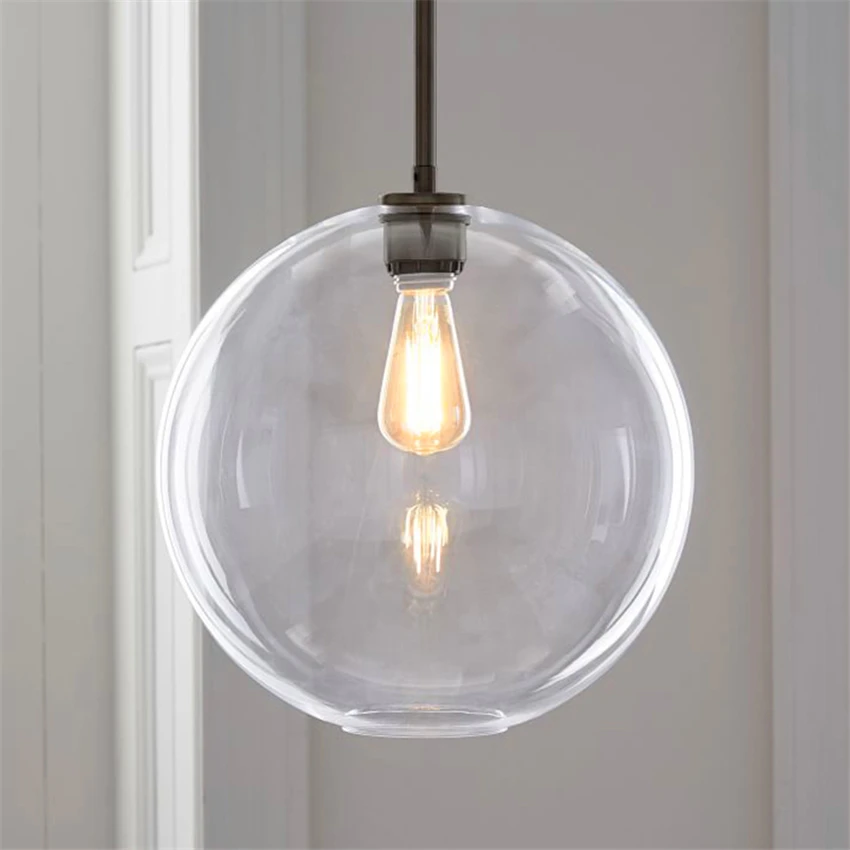 Светодиодный подвесной светильник в скандинавском стиле из прозрачного серебристого и золотого стекла, подвесные лампы для кухни, светильники для столовой, гостиной