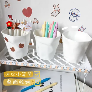 

Modern Minimalist Style Desktop Storage Bucket Creative Japanese-style Solid Color Students Debris Cosmetics Storage Garbage Can