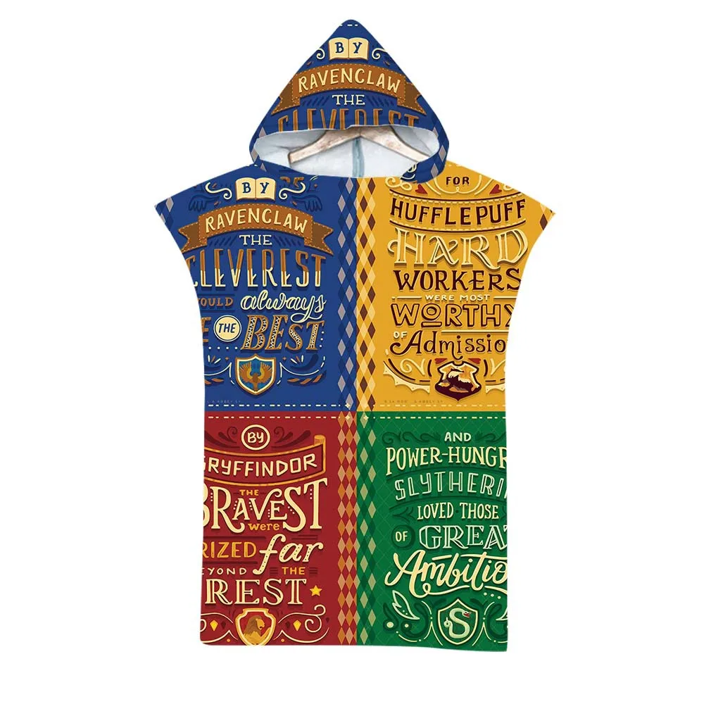 Магический волшебник Хогвартса с 3D принтом банный халат капюшоном плащ для детей